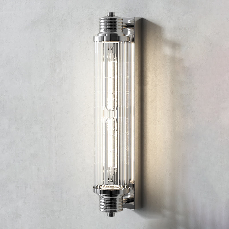 Cilindrische spoelmontage Wand SCONCE Moderne zilveren wand SCONCE Lichten met glazen schaduw