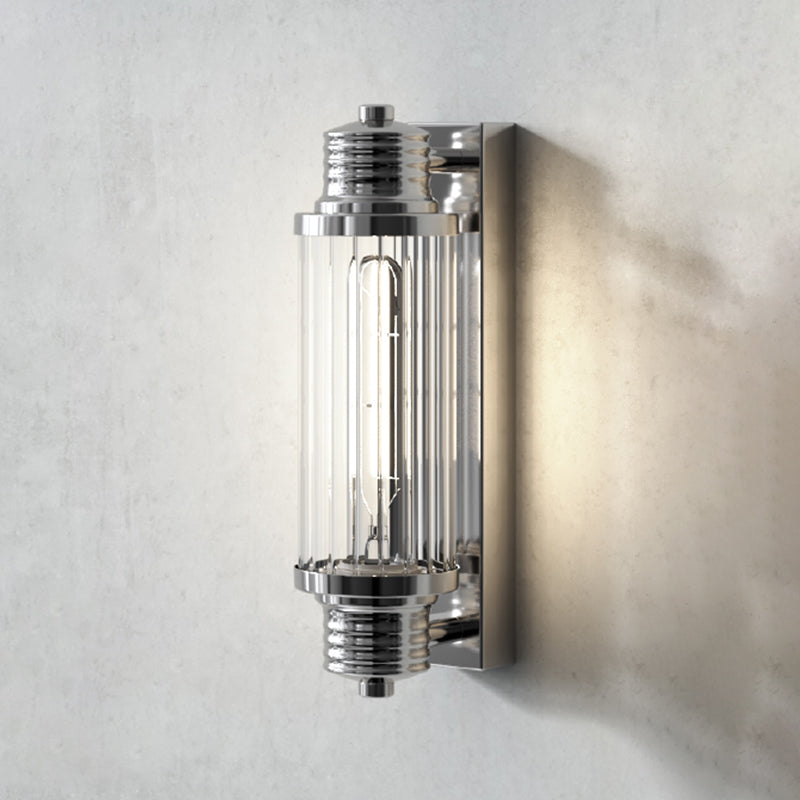 Cilindrische spoelmontage Wand SCONCE Moderne zilveren wand SCONCE Lichten met glazen schaduw