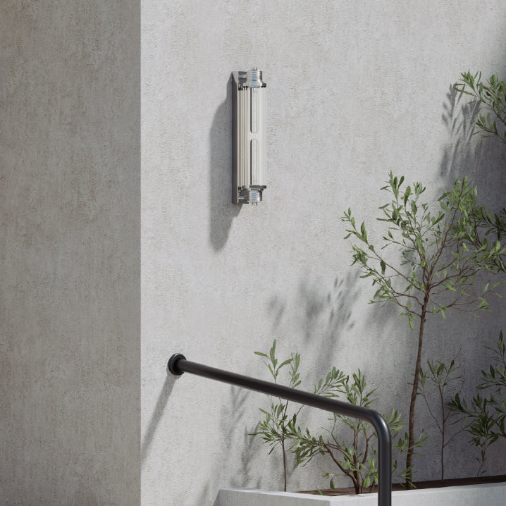 Cilindrische spoelmontage Wand SCONCE Moderne zilveren wand SCONCE Lichten met glazen schaduw