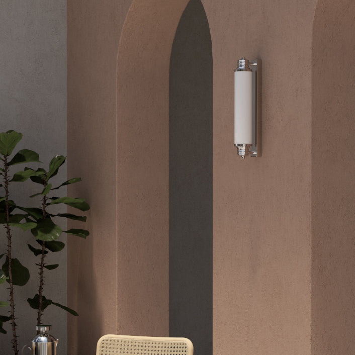 Cilindrische spoelmontage Wand SCONCE Moderne zilveren wand SCONCE Lichten met glazen schaduw