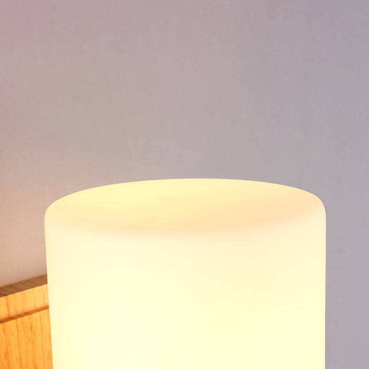 Modern Style Wall Mounted Lamps Wood 1 Light Flush Mount Wall Sconce for Bedroom
