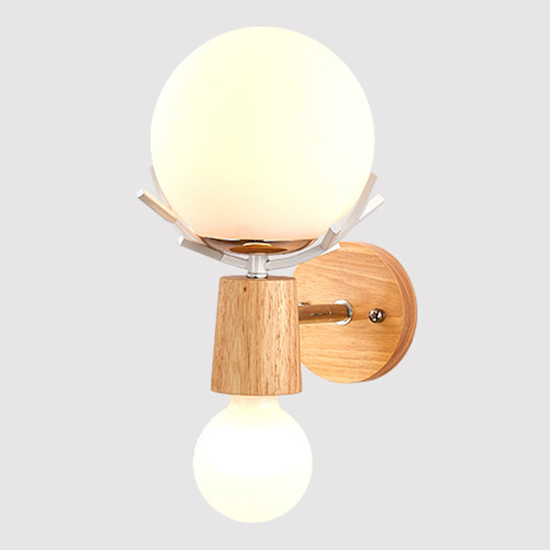 Minimalistic Style Wood Wall Mount Light Fixture Deer Wall Sconce Light for Bedroom