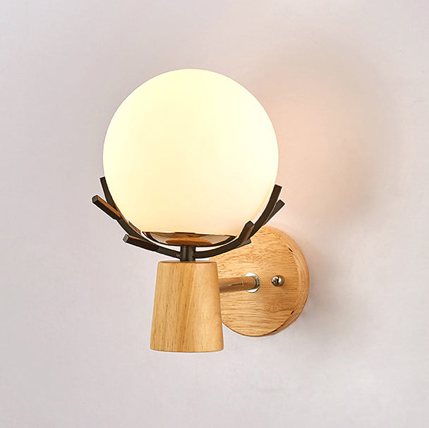 Minimalistic Style Wood Wall Mount Light Fixture Deer Wall Sconce Light for Bedroom
