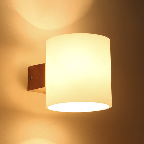 Wood Frame Wall Lighting Contemporary Single Head Wood Sconce Light Fixture for Living Room