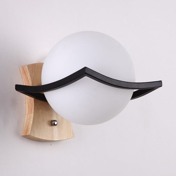 Wood Frame Wall Lighting Contemporary Single Head Wood Sconce Light Fixture for Living Room