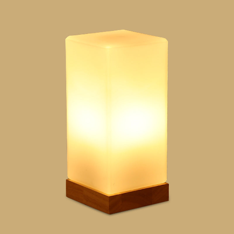 Modern Night Table Lamps 1-Light Living Room Nightstand Lights with White Glass Shade