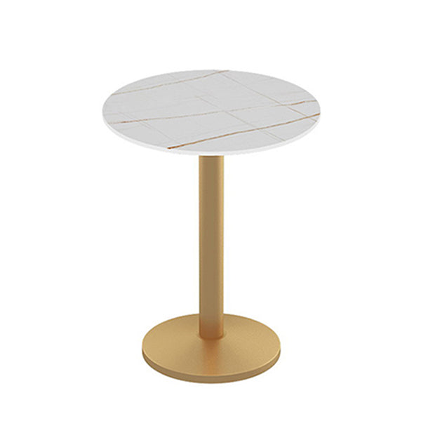 Traditional Luxury Dining Room Table Sintered Stone Table with Gold Metal Base