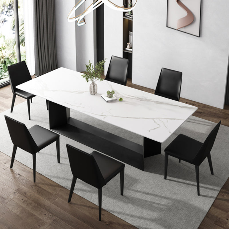 Tavolo da pranzo glam cucina bianca tavolo da pranzo standard in pietra sinterizzato con base di cavalletto