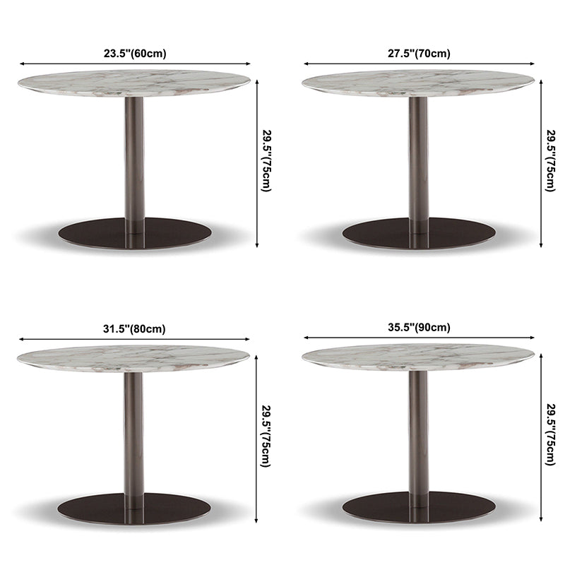 Metal Traditional Luxury Round Table Sintered Stone Table with Pedestal Base