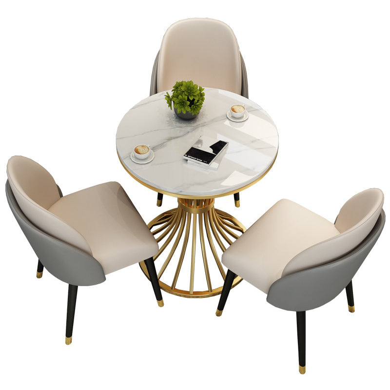 Table à manger glam rond de piédestal