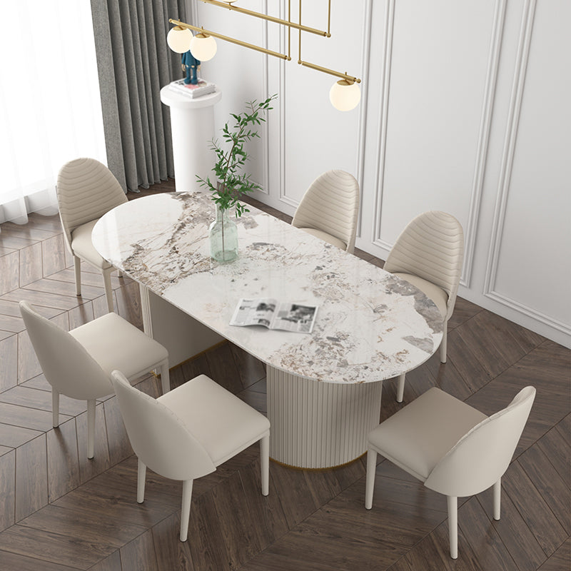 Table ovale de luxe traditionnelle en métal