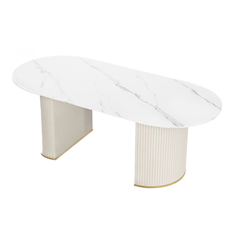 Table ovale de luxe traditionnelle en métal