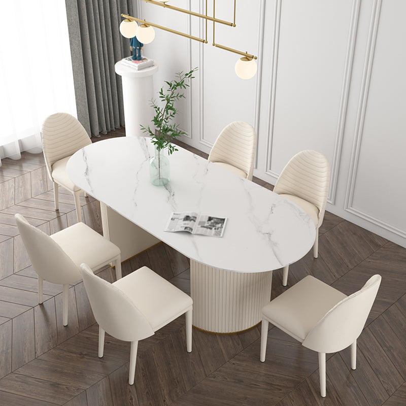 Table ovale de luxe traditionnelle en métal