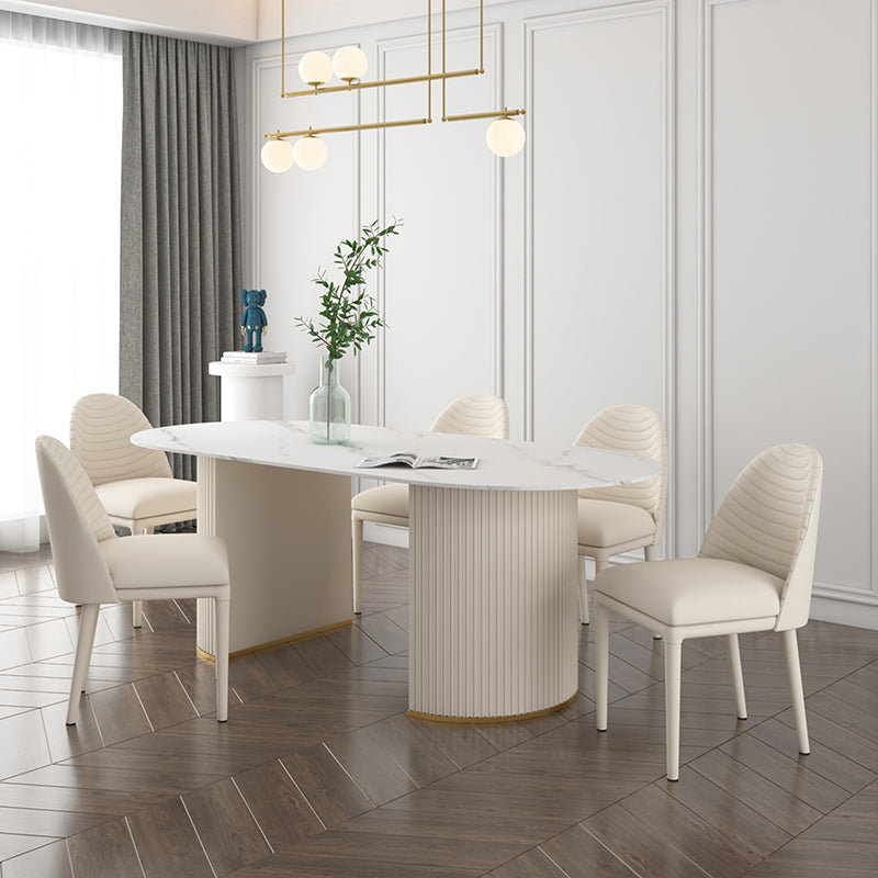Table ovale de luxe traditionnelle en métal