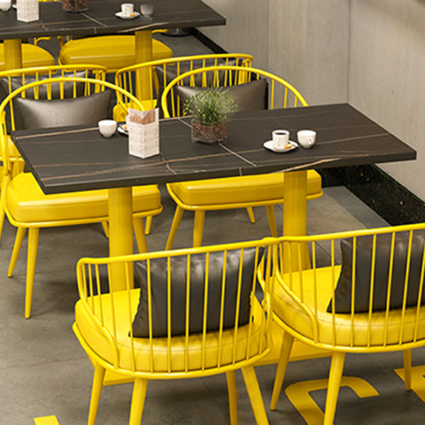 Colección de comedor de estilo industrial Mesa de comedor de piedra para comedor