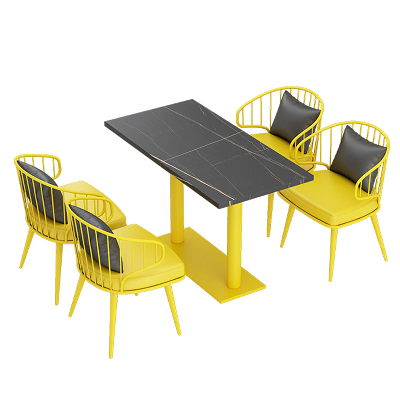 Colección de comedor de estilo industrial Mesa de comedor de piedra para comedor
