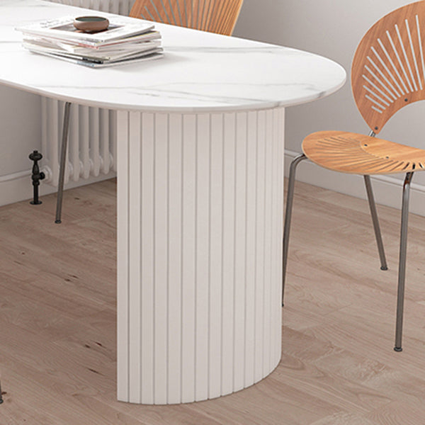 Tavolo da pranzo bianco contemporaneo in metallo tavolo da pranzo in pietra sinterizzato per cucina e sala da pranzo