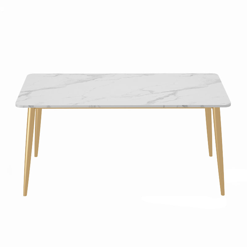 Glam Sintered Stone Küche Esstisch Weißer Küche Esstisch mit 4 Beinen Basis
