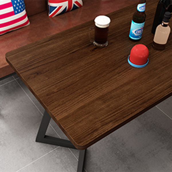 Table de salle à manger industrielle Table en bois massif avec double piédestal noir