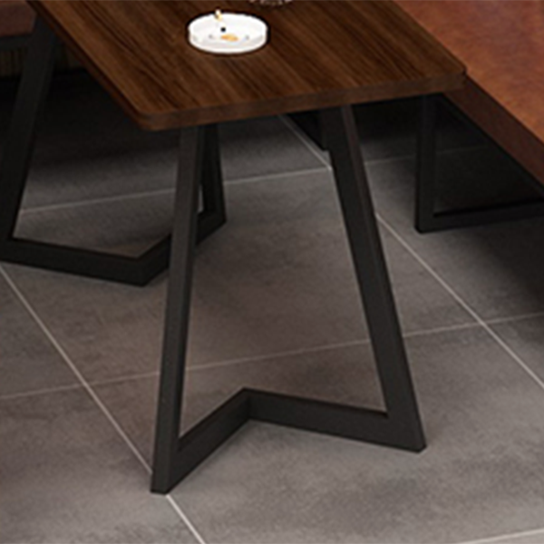 Table de salle à manger industrielle Table en bois massif avec double piédestal noir