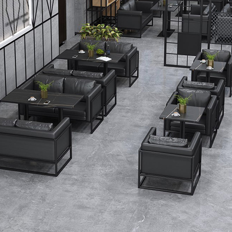 Stile industriale Sinterizzato Stone Stone Sala Tavolo da cucina Black Tavolo con cornice nera