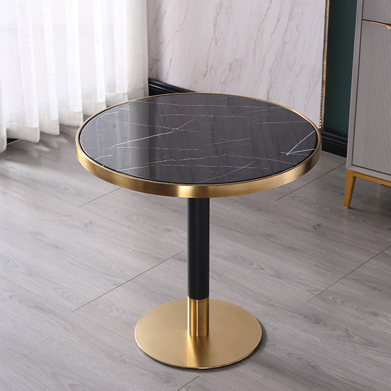 Luxury Style Marble Scratch Resistant Dining Table Single Pedestal Base Round Table for Home