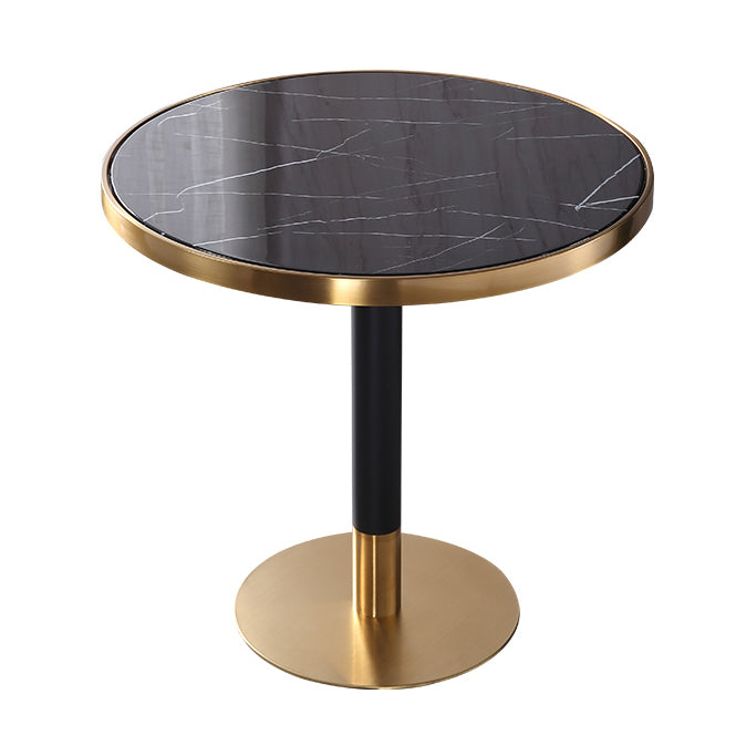 Luxury Style Marble Scratch Resistant Dining Table Single Pedestal Base Round Table for Home
