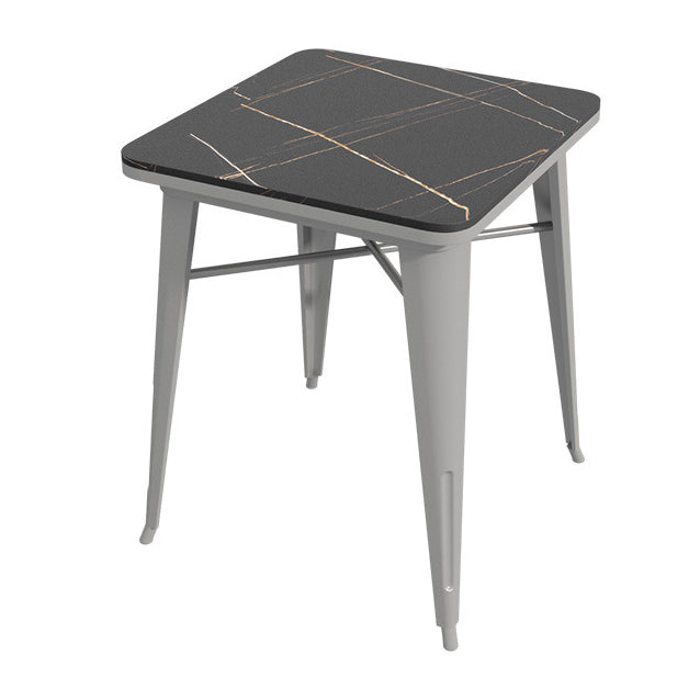 Industrial Sintered Stone Dinner Room Kitchen Table Black Table with Grey Frame for Dining Room