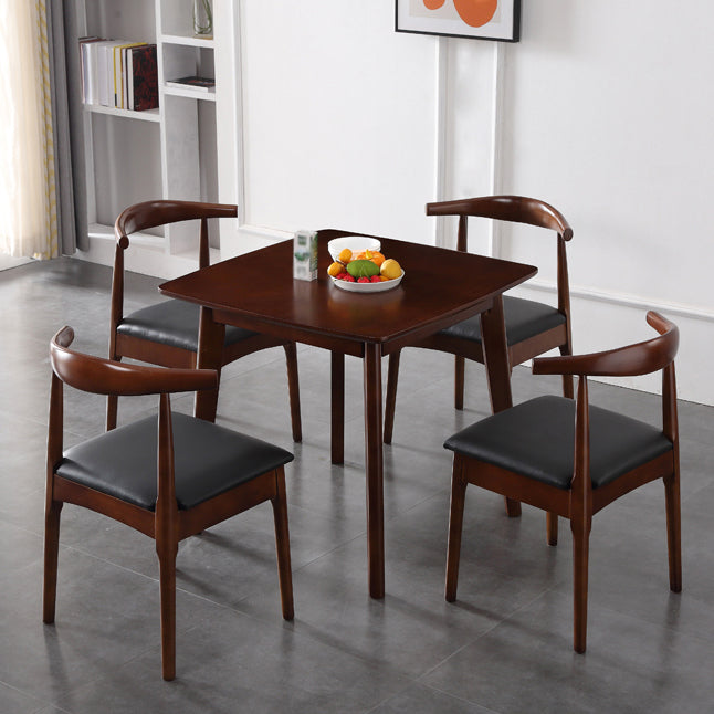 Square Holzfarbe Esstisch Industrial Solid Gummiwood 4 Beintisch für Esszimmer