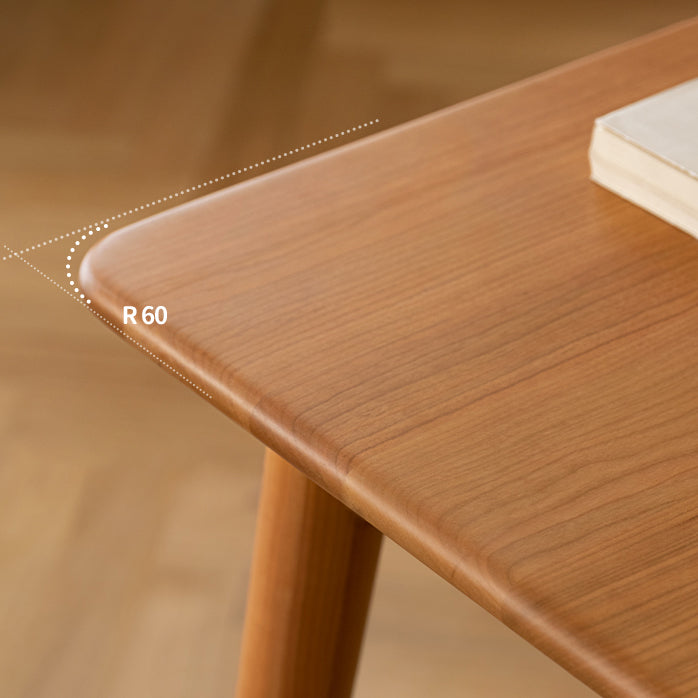 Tavolo di legno di ciliegia rettangolare tavolo in legno contemporaneo con 4 gambe per il ristorante