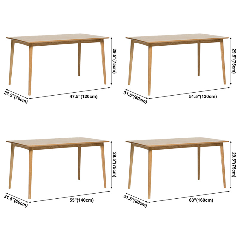 Tavolo di legno di ciliegia rettangolare tavolo in legno contemporaneo con 4 gambe per il ristorante