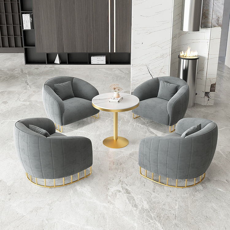 Traditional Luxury Round Dining Room Table White Marble Table with Gold Metal Base