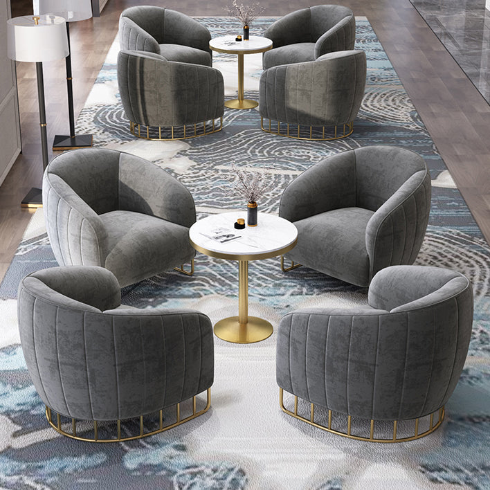 Traditional Luxury Round Dining Room Table White Marble Table with Gold Metal Base