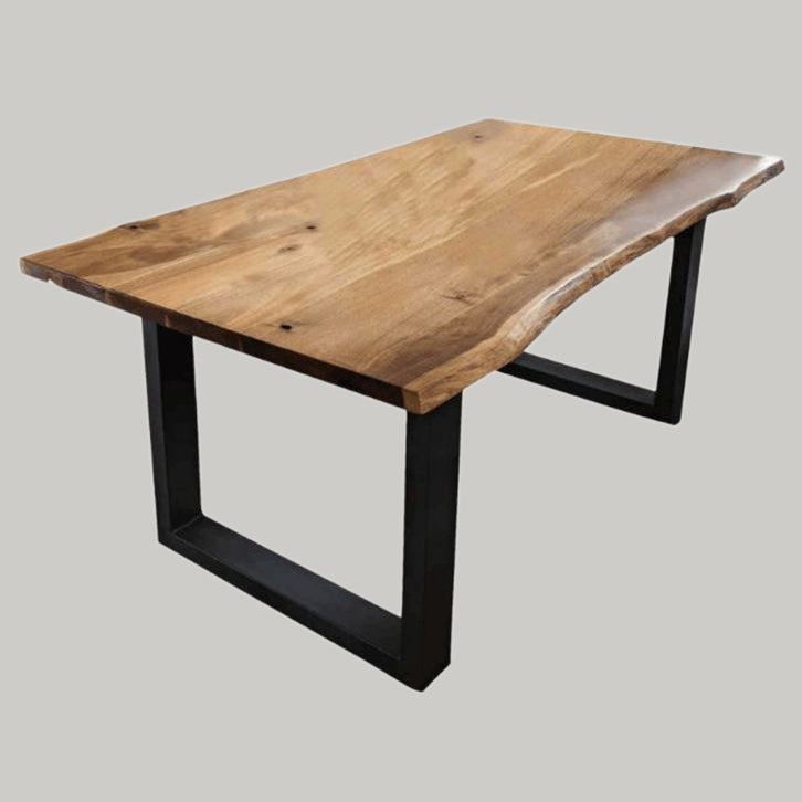 Industrial Brown Rectangle Shape Dining Table Solid Wood Standard Dining Table for Kitchen