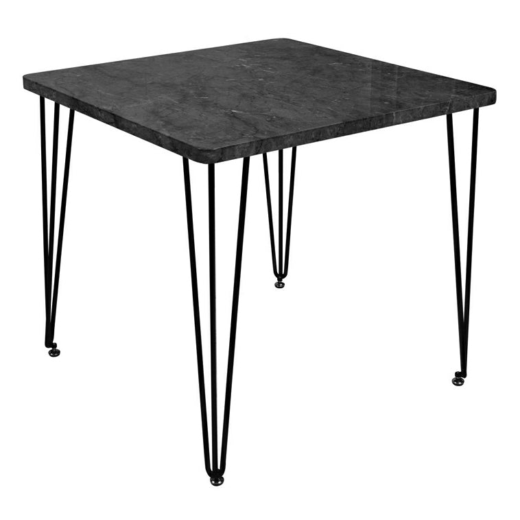 Industrial Style Sintered Stone Dining Table 4 Legs Base Square Table for Home
