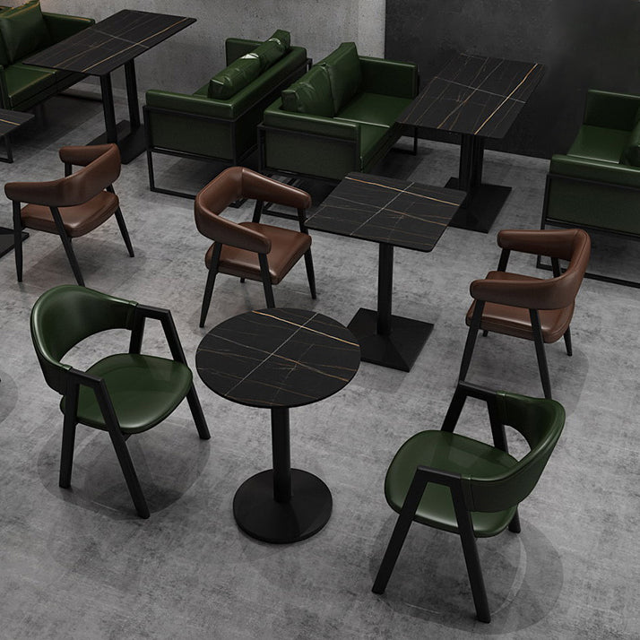 Industrial Sintered Stone Dinner Room Kitchen Table Black Table for Dining Room