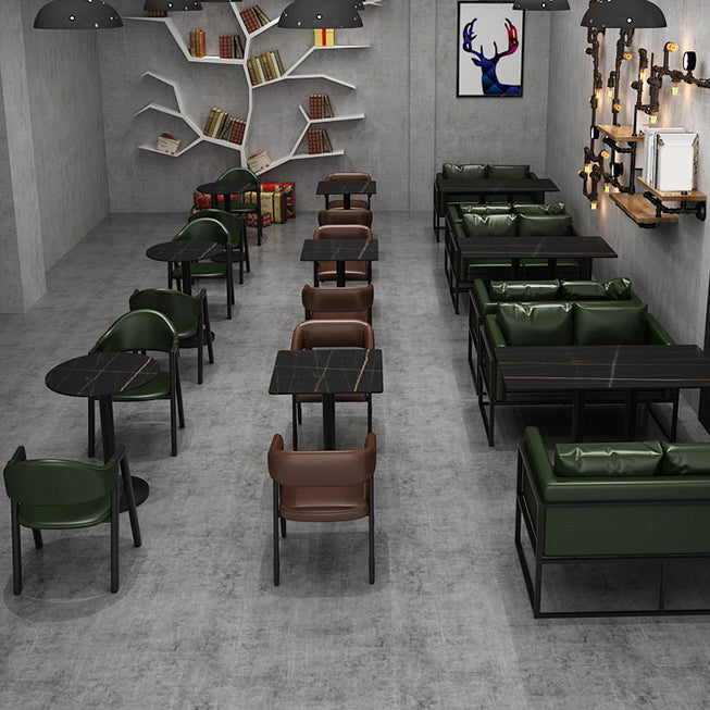 Industrial Sintered Stone Dinner Room Kitchen Table Black Table for Dining Room