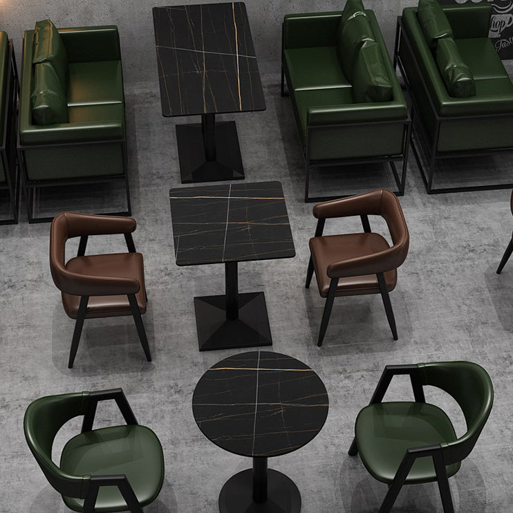 Industrial Sintered Stone Dinner Room Kitchen Table Black Table for Dining Room