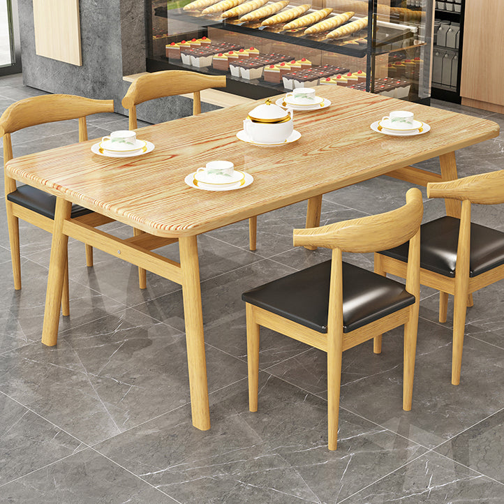 Contemporary Style Home Dining Table Rectangle Shape Dining Table with 4 Legs Base