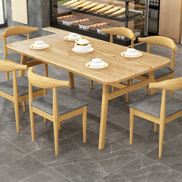 Contemporary Style Home Dining Table Rectangle Shape Dining Table with 4 Legs Base