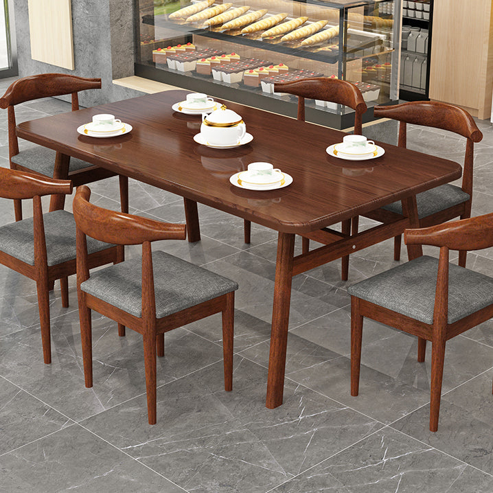 Contemporary Style Home Dining Table Rectangle Shape Dining Table with 4 Legs Base