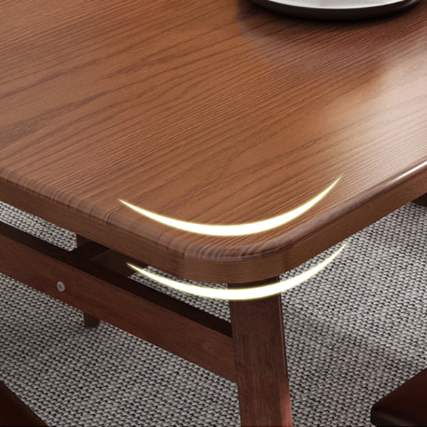 Contemporary Style Home Dining Table Rectangle Shape Dining Table with 4 Legs Base