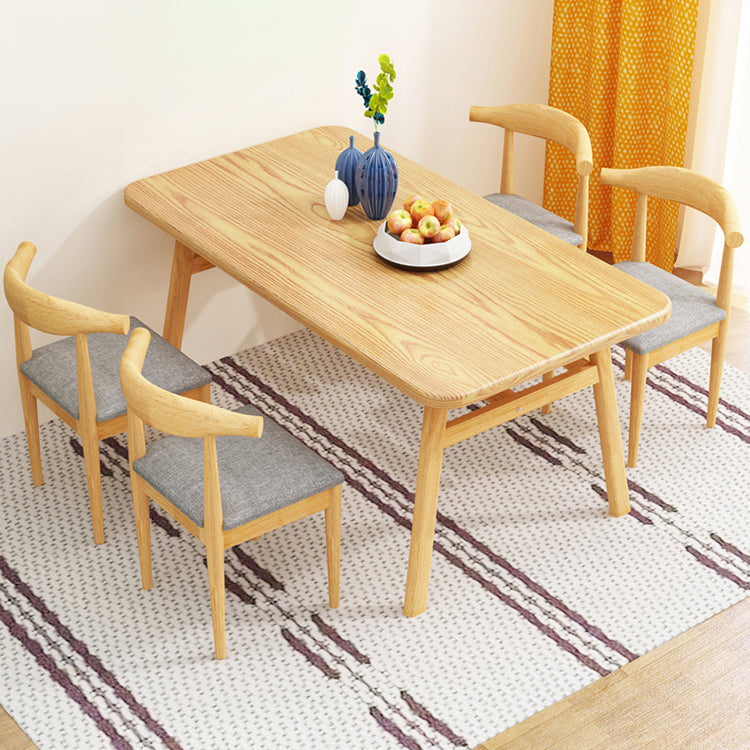 Contemporary Style Home Dining Table Rectangle Shape Dining Table with 4 Legs Base