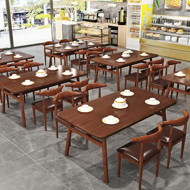 Contemporary Style Home Dining Table Rectangle Shape Dining Table with 4 Legs Base