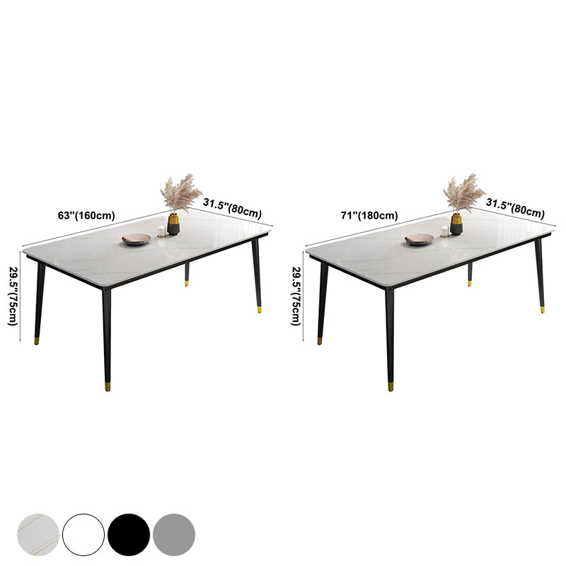 Table à manger de cuisine en pierre fritrée moderne avec base de 4 jambes avec base de 4 jambes