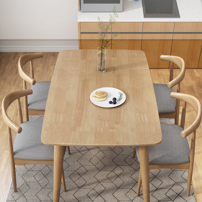 Glam Solid Wood Kitchen Dining Table Rectangle Shape Standard Dining Table with 4 Legs Base