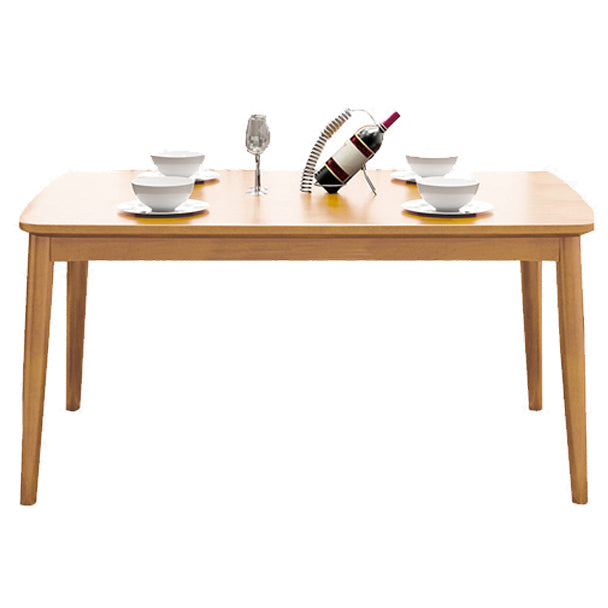Glam Solid Wood Kitchen Dining Table Rectangle Shape Standard Dining Table with 4 Legs Base