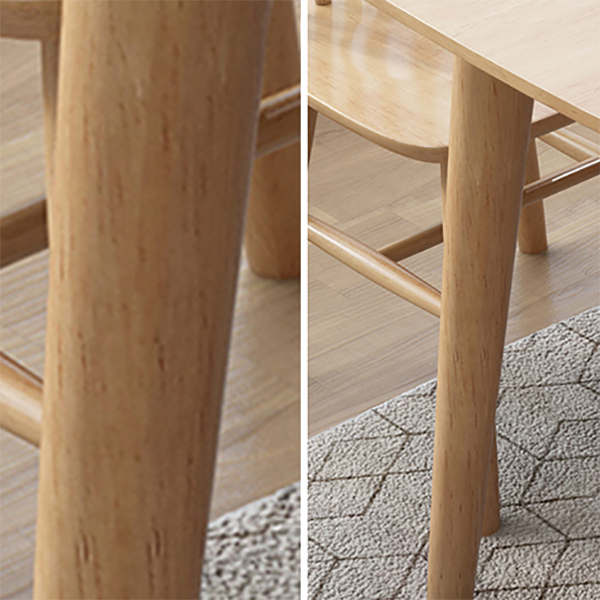 Glam Solid Wood Kitchen Dining Table Rectangle Shape Standard Dining Table with 4 Legs Base