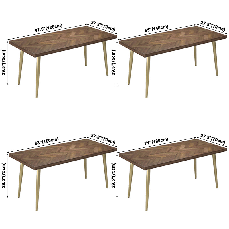 Traditional Luxury Pine Solid Wood Dining Table Rectangle 4 Legs Table for Dining Room