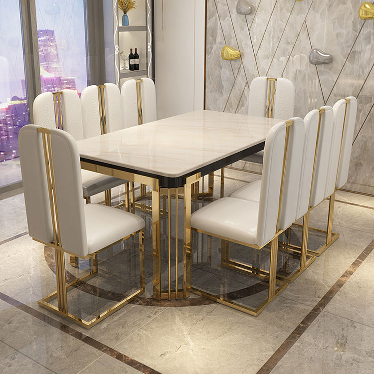 Metall traditionelles Luxus -Rechteck -Innentisch Sintered Stone Tisch mit Beinen